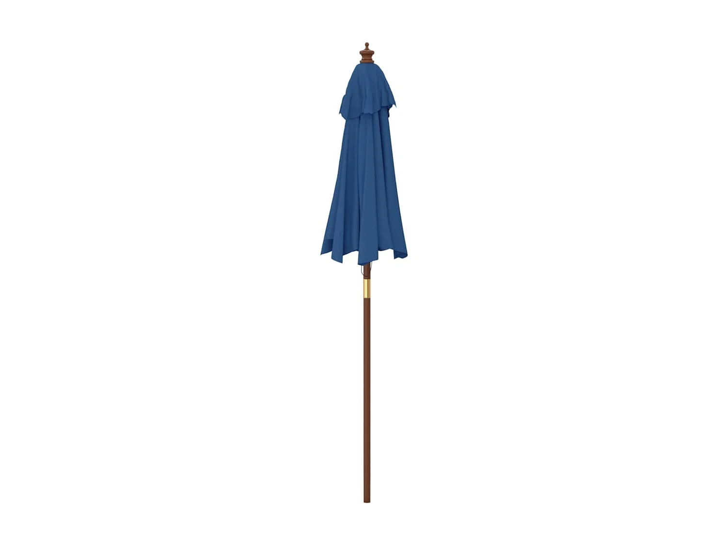 Parasol de jardin avec mât en bois bleu azuré 196x231 cm
