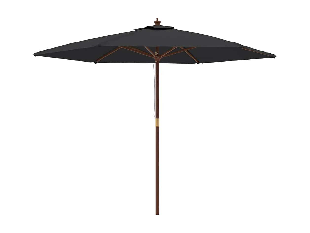 Parasol de jardin avec mât en bois noir 299x240 cm