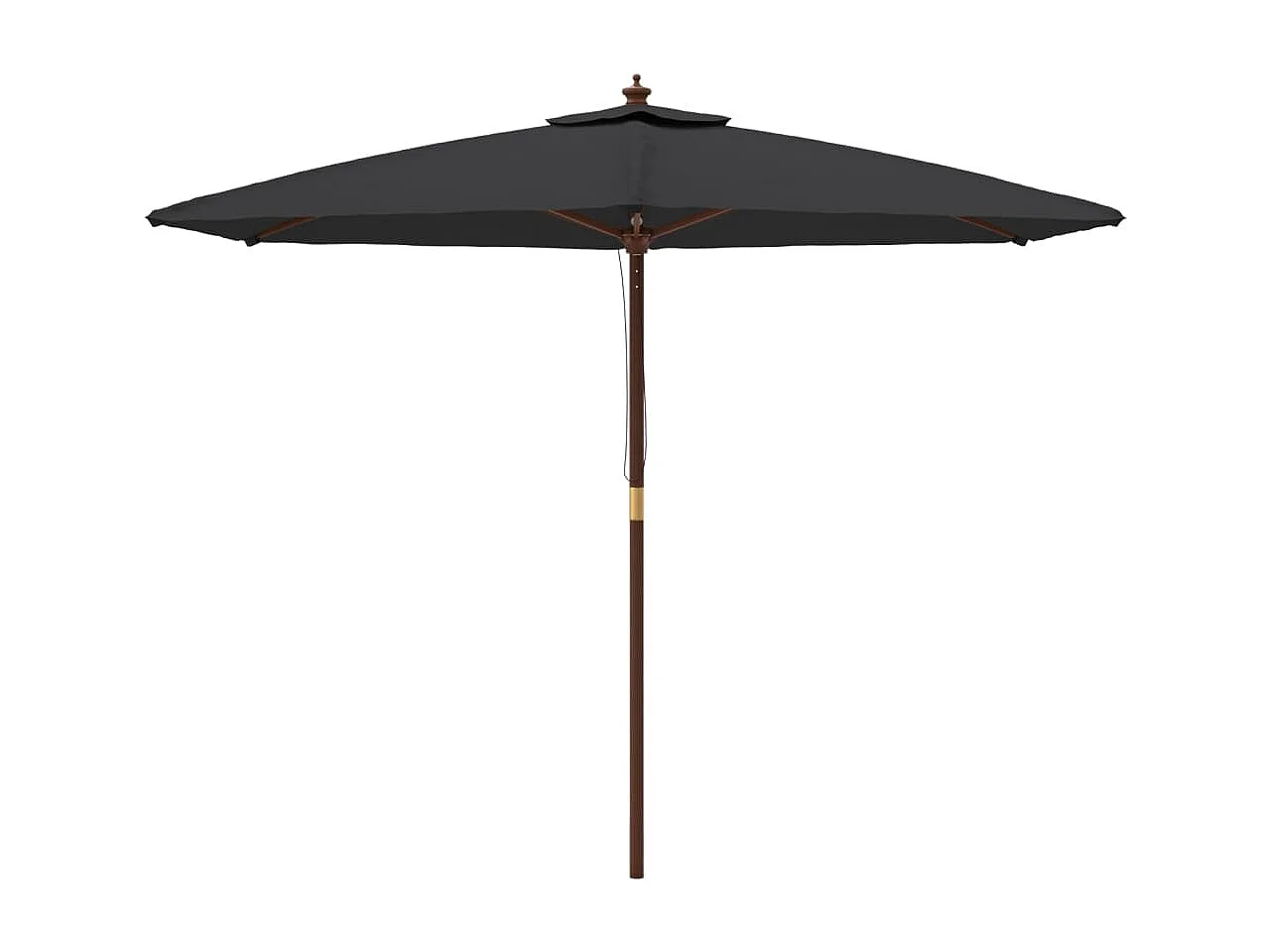 Parasol de jardin avec mât en bois noir 299x240 cm
