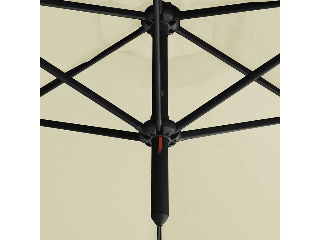 Sombrilla doble con palo de acero color arena 600 cm