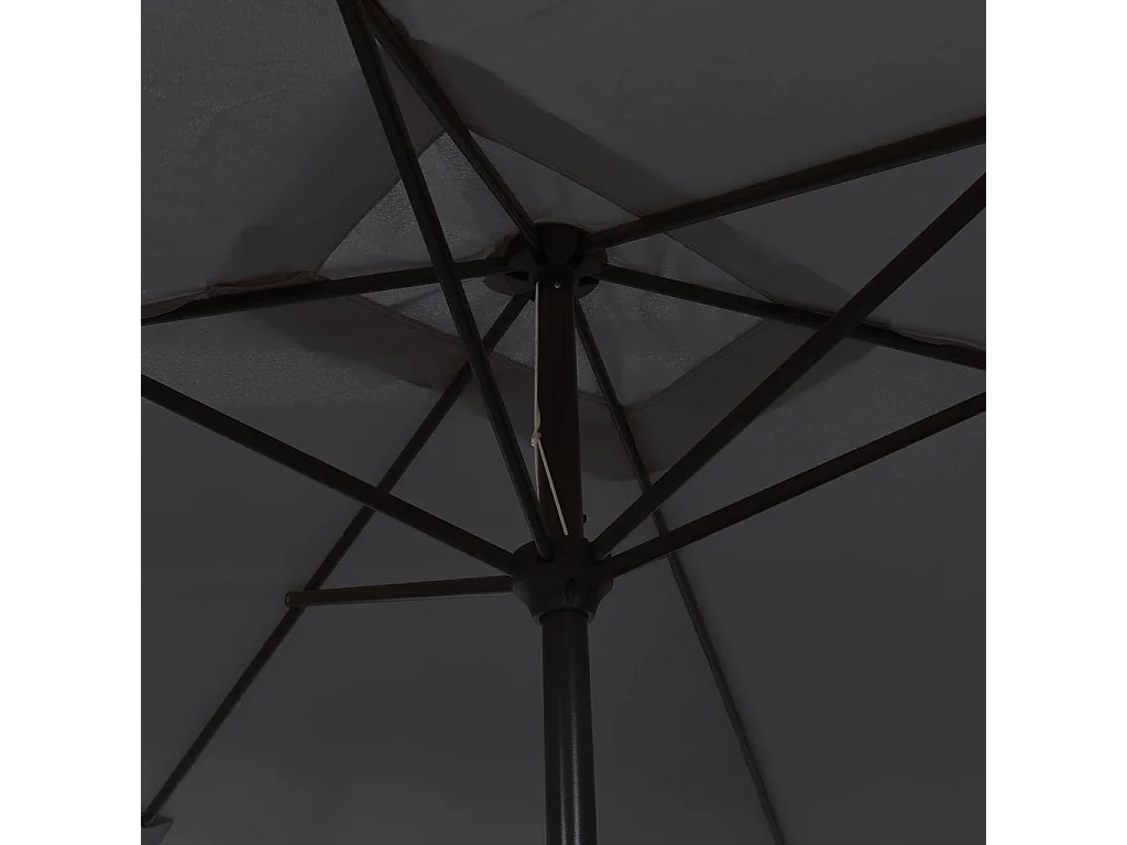 Parasol avec mât en métal 300 x 200 cm Noir