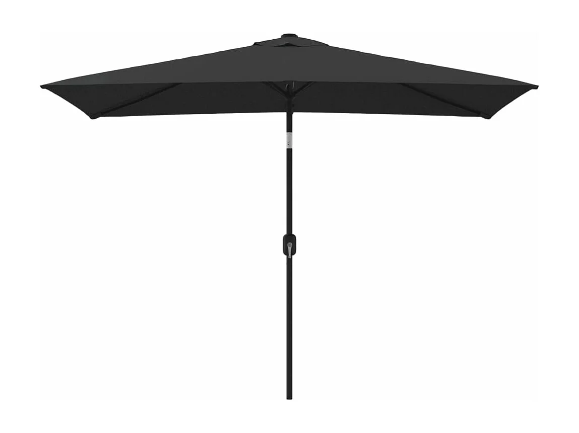 Parasol avec mât en métal 300 x 200 cm Noir