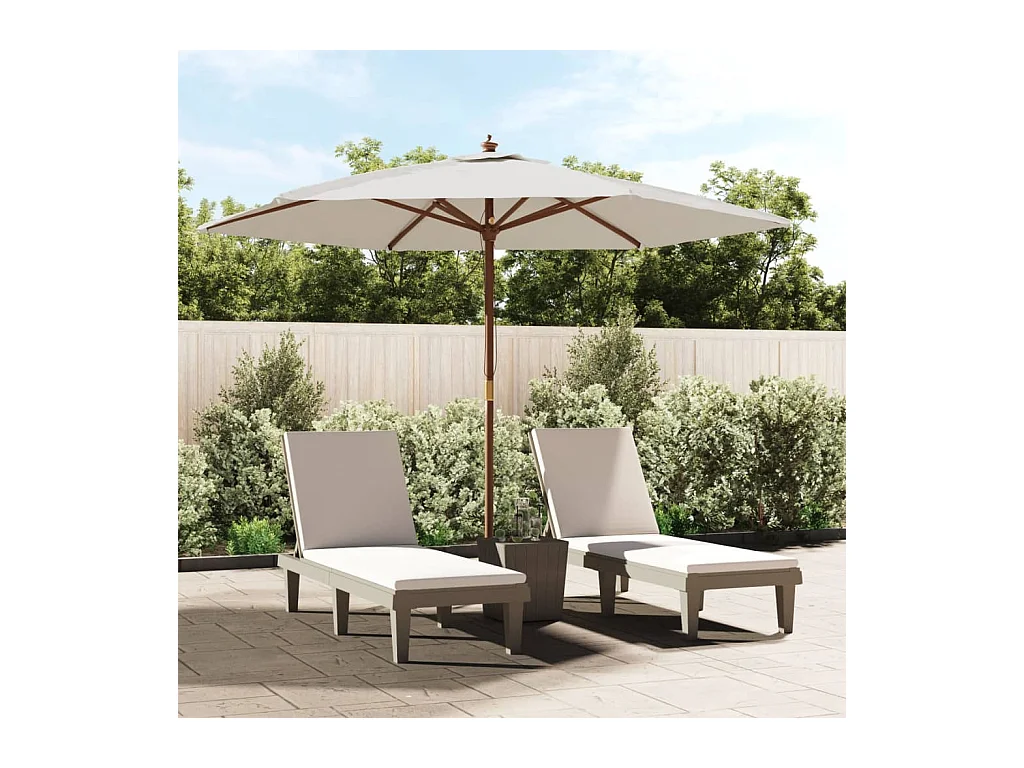 Parasol de jardin avec mât en bois sable 299x240 cm