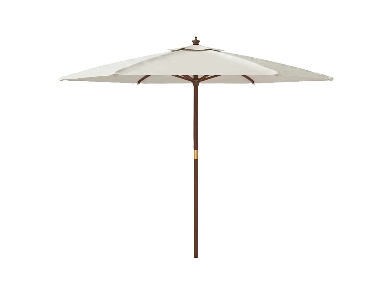 Parasol de jardin avec mât en bois sable 299x240 cm