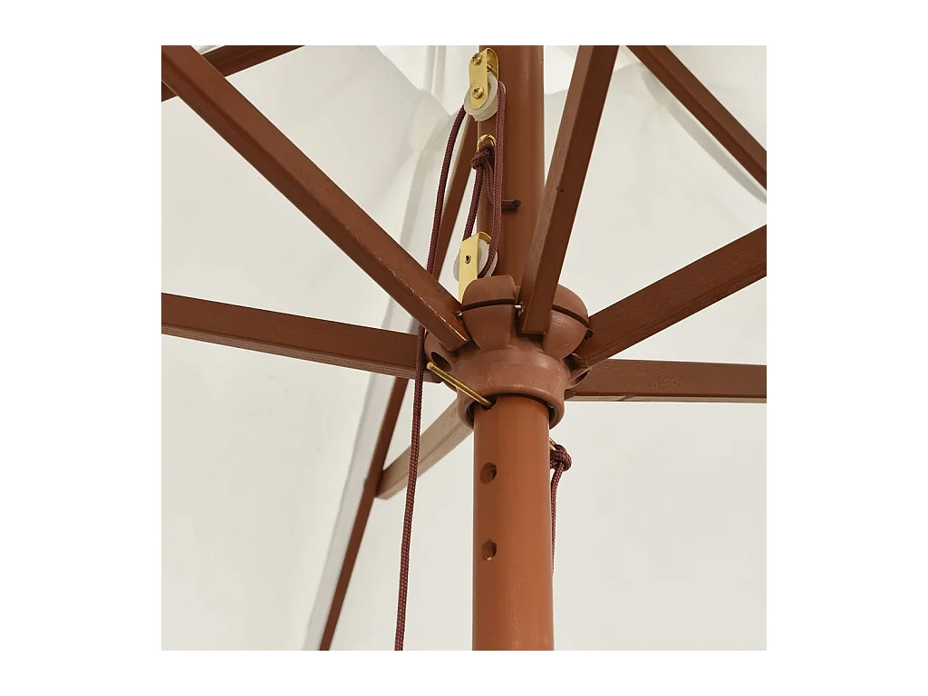 Parasol de jardin avec mât en bois sable 299x240 cm