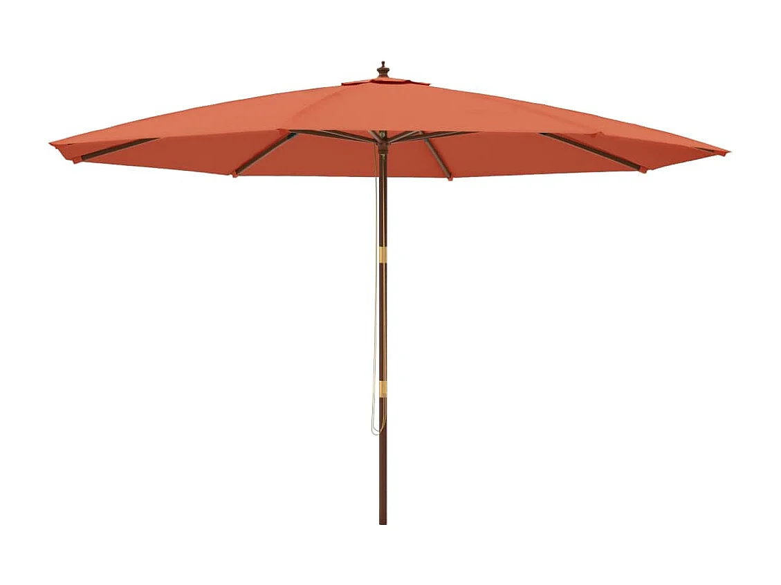 Parasol de jardin avec mât en bois terre cuite 400x273 cm