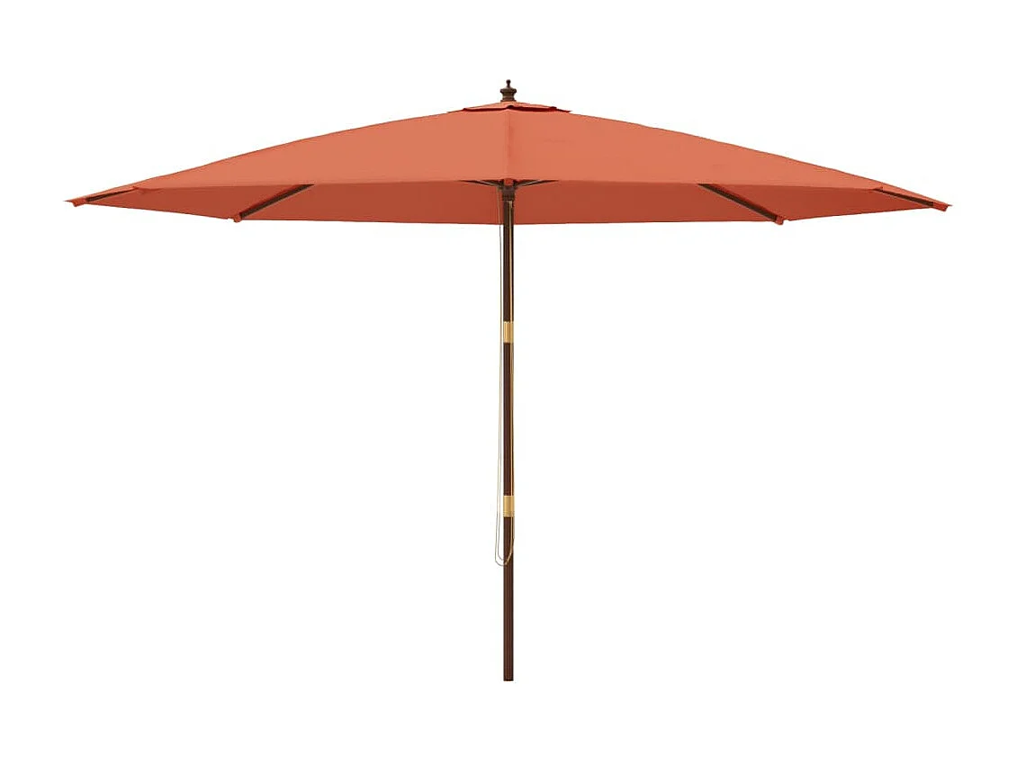 Parasol de jardin avec mât en bois terre cuite 400x273 cm