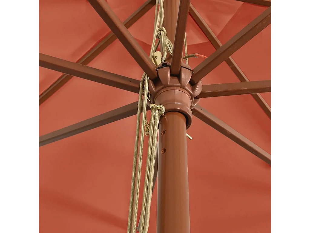 Parasol de jardin avec mât en bois terre cuite 400x273 cm