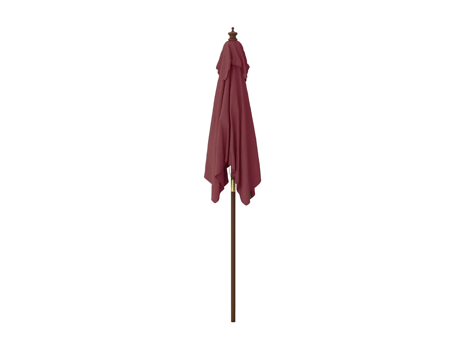 Parasol de jardin avec mât en bois rouge bordeaux 198x198x231cm