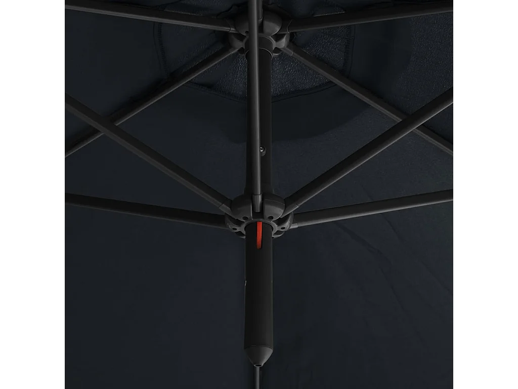 Guarda-sol duplo com mastro de aço 600 cm antracite