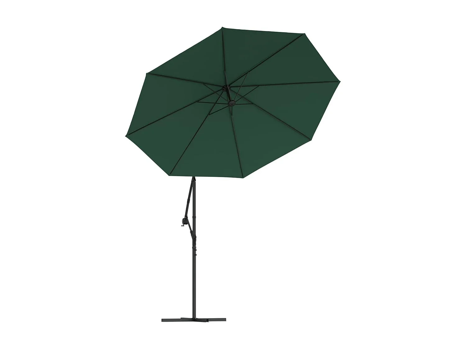 Parasol avec éclairage LED 300 cm Poteau en métal Vert