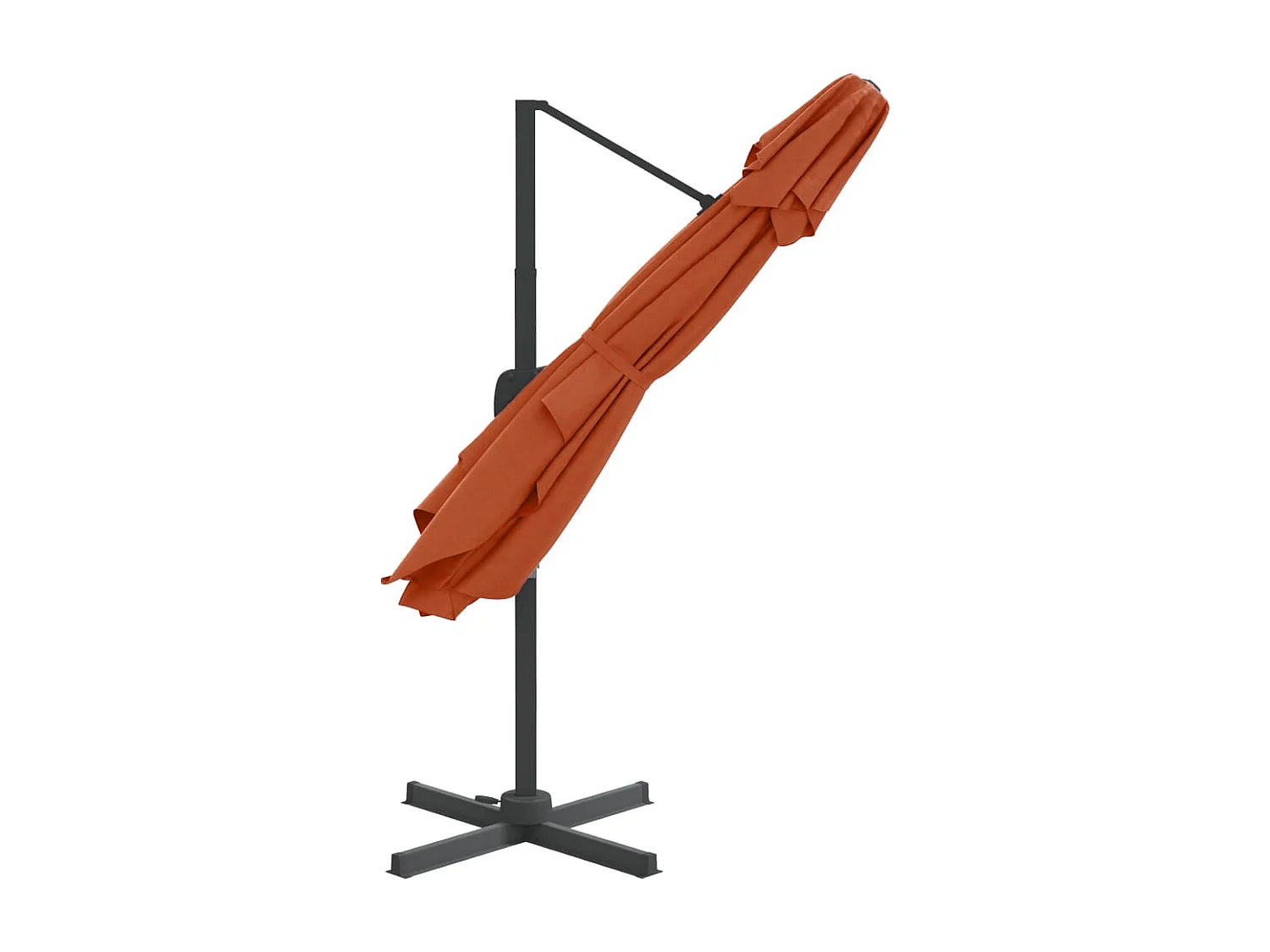 Parasol cantilever à double toit Terre cuite 400x300 cm