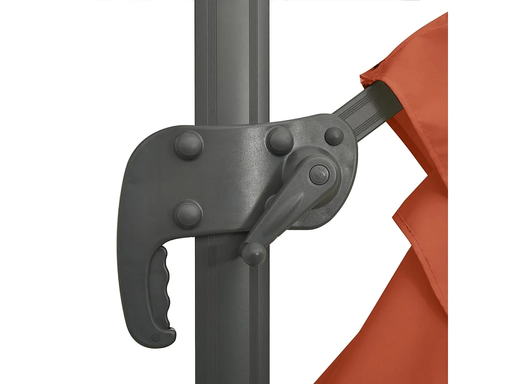 Parasol cantilever à double toit Terre cuite 400x300 cm