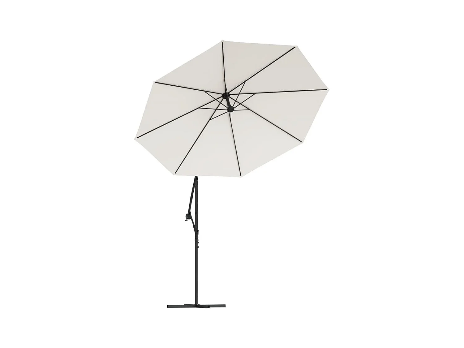 Parasol avec éclairage LED 300cm Poteau en métal Sable