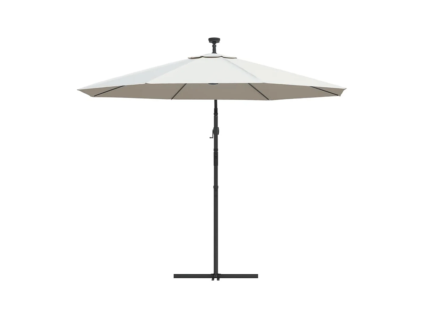 Parasol avec éclairage LED 300cm Poteau en métal Sable