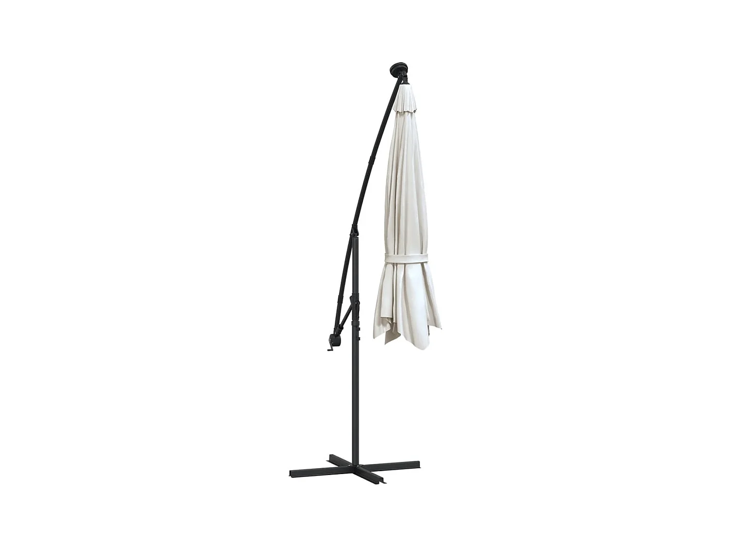 Parasol avec éclairage LED 300cm Poteau en métal Sable