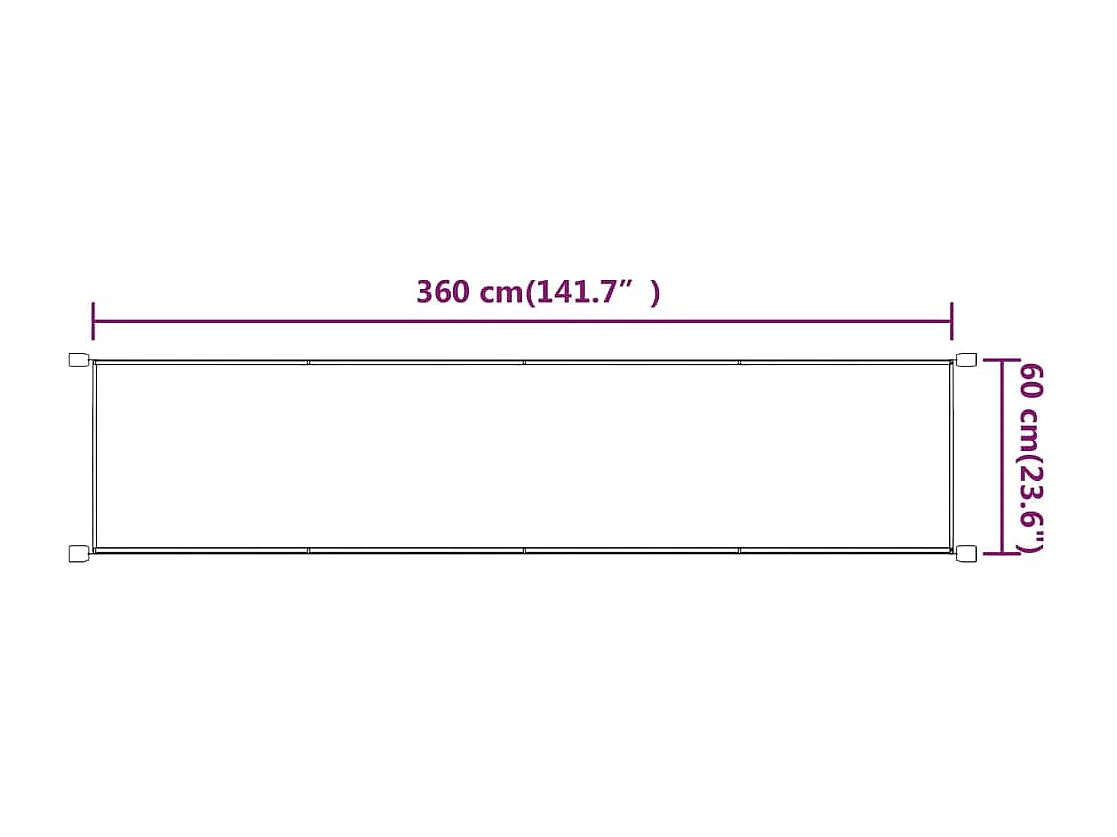Toldo vertical tela oxford terracota 60x360 cm