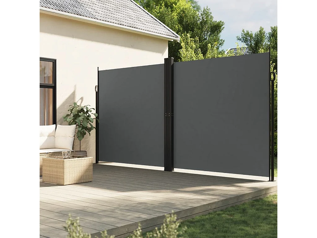 Auvent latéral rétractable anthracite 200x1000 cm