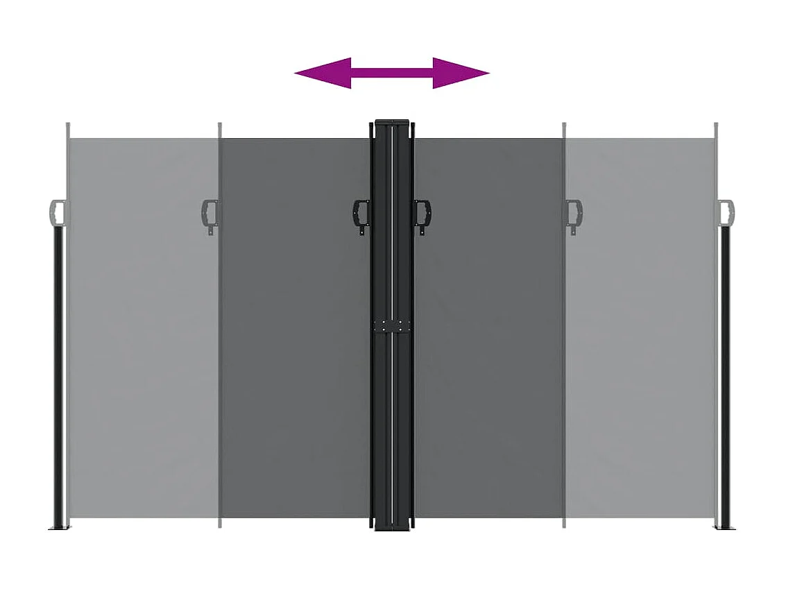 Toldo lateral retráctil negro 200x1000 cm