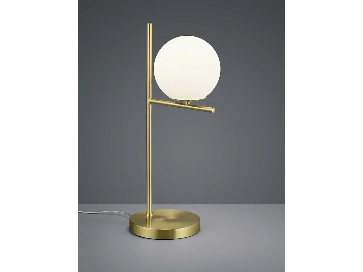 Lampada da tavolo, metallo, ottone satinato, 18x52x24,2 cm, Pure