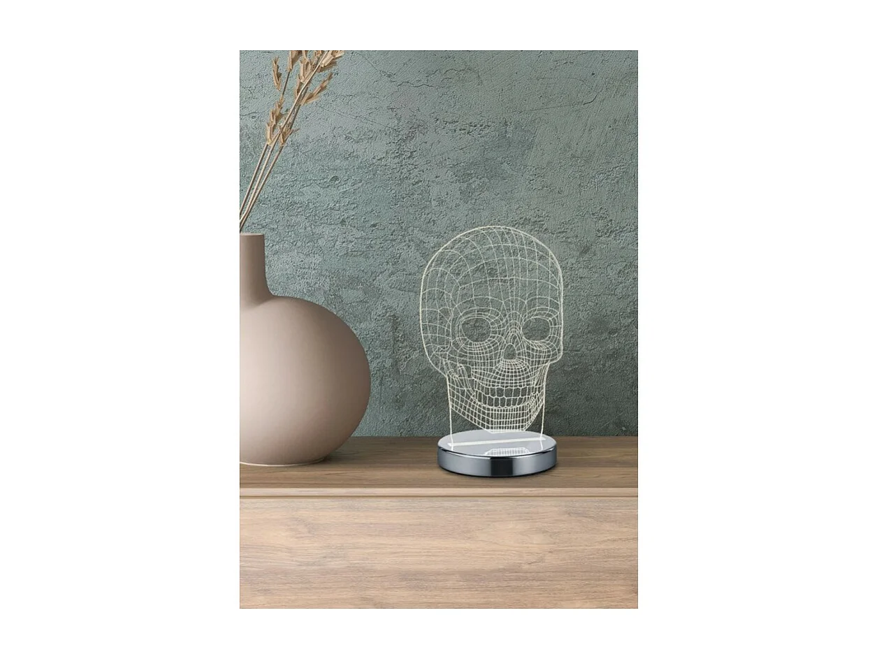 Lampe à poser 7W transparent Skull