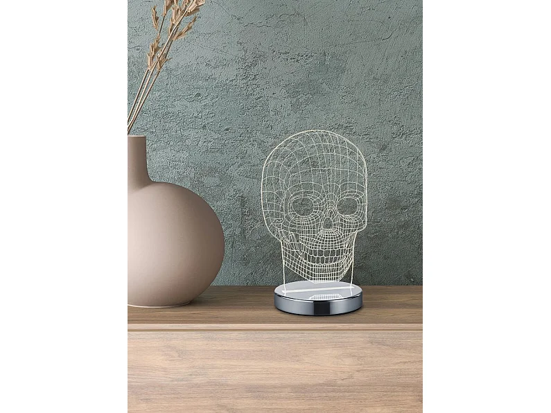 Lampe à poser 7W transparent Skull