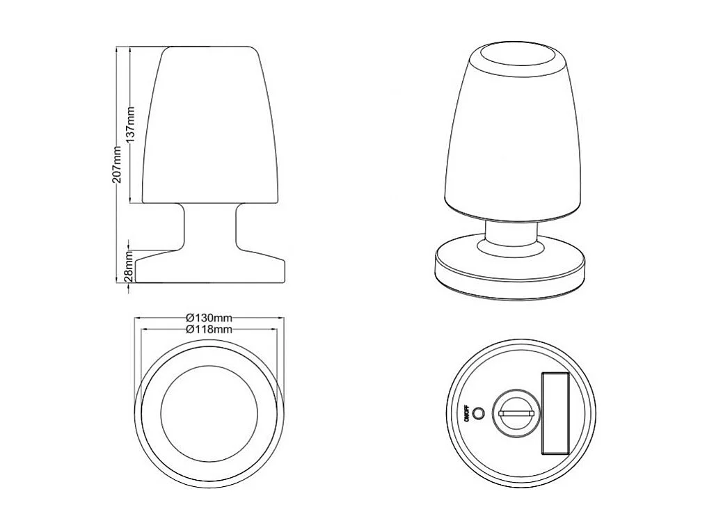 Lampe design Dora, Plastique, Blanc