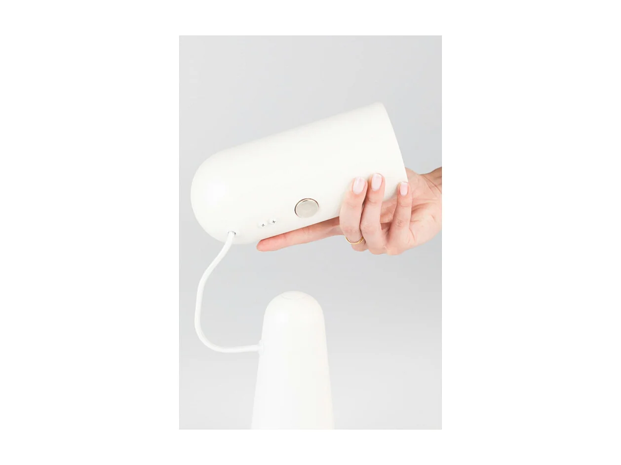 Lampe de table Nico, Métal, Blanc