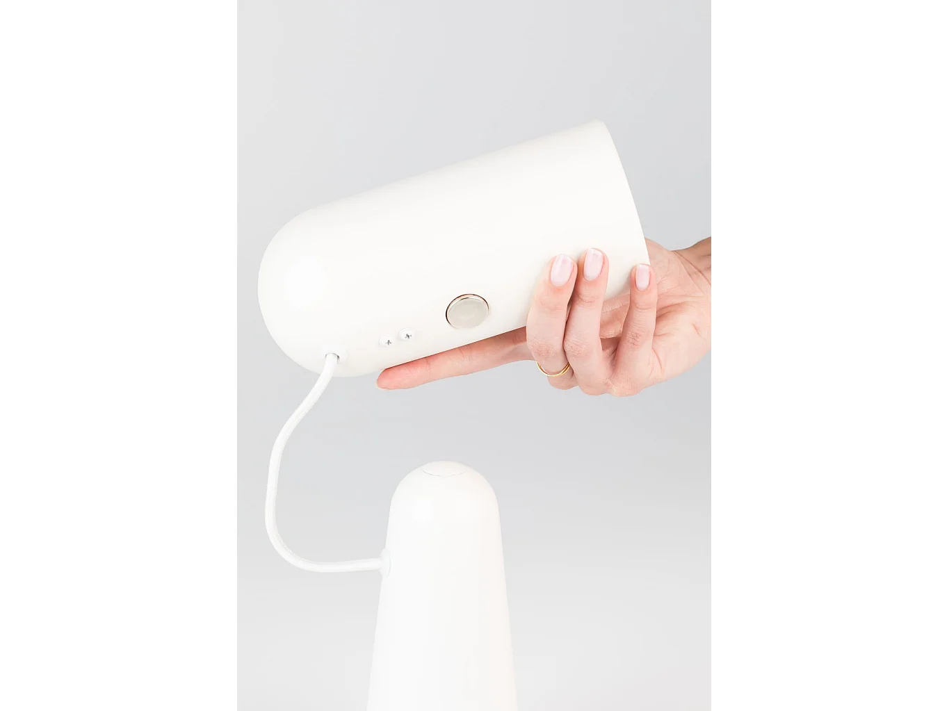 Lampe de table Nico, Métal, Blanc