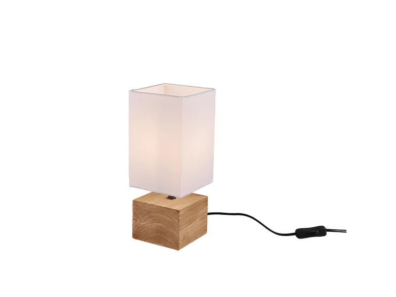 Lampada da tavolo, legno, naturale, 12x30x12 cm, Woody