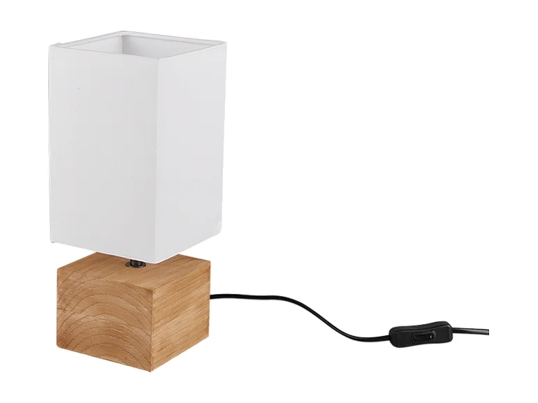 Lampada da tavolo, legno, naturale, 12x30x12 cm, Woody