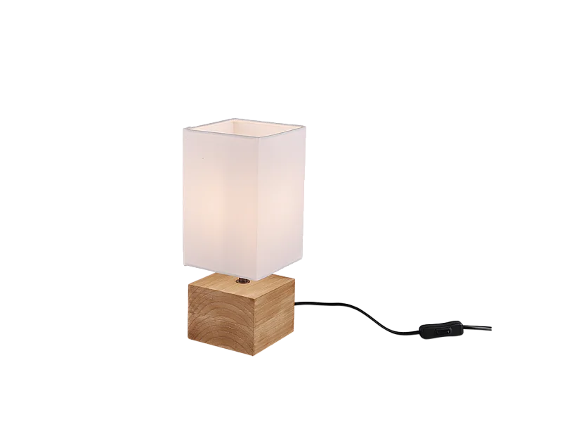 Lampada da tavolo, legno, naturale, 12x30x12 cm, Woody