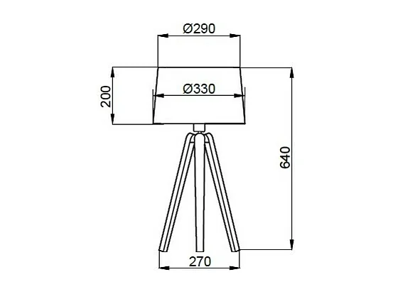 Lampe trépied essence déco