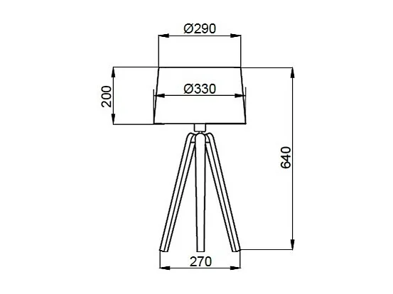 Lampe trépied essence déco