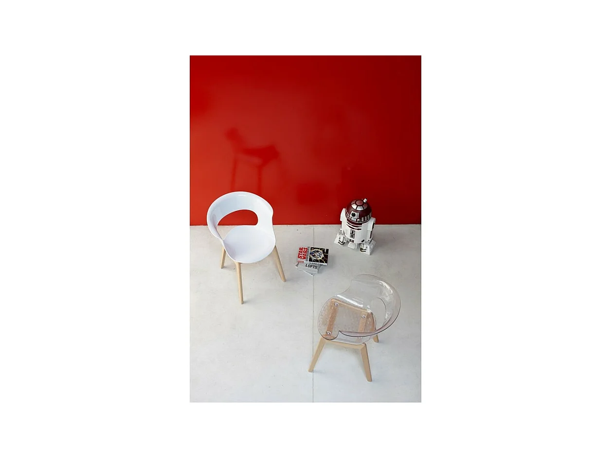 Chaise design avec pieds bois - NATURAL MISS B Antishock - déco originale
