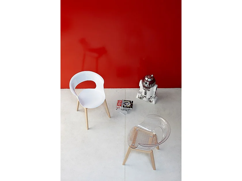 Chaise design avec pieds bois - NATURAL MISS B Antishock - déco originale