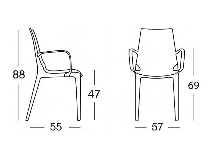 Chaise design avec accoudoirs - VANITY - deco
