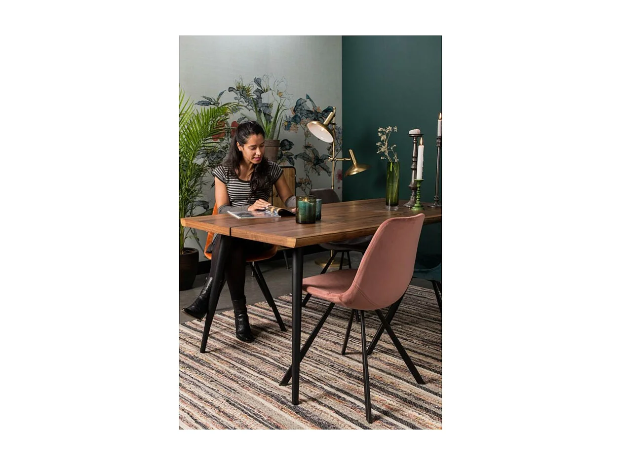 2 chaises Franky en velours - Dutchbone