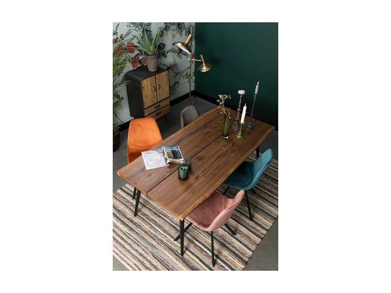 2 chaises Franky en velours - Dutchbone