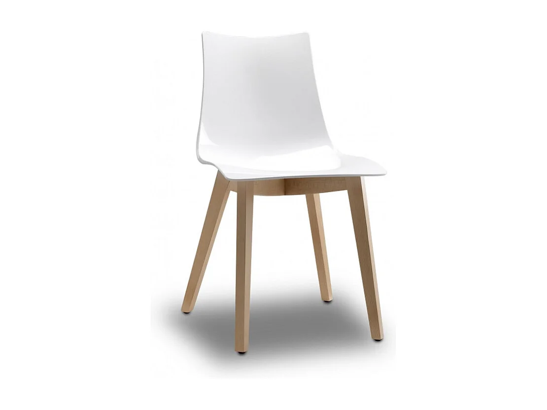 Chaise design avec pieds bois naturel - NATURAL ZEBRA Antishock - Vendu à l'unité - déco originale