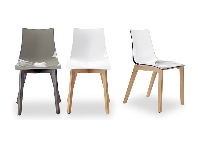 Chaise design avec pieds bois naturel - NATURAL ZEBRA Antishock - Vendu à l'unité - déco originale