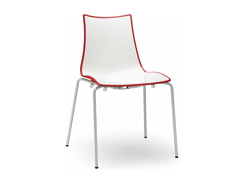 Chaise design avec pieds blanc - A l'unité - ZEBRA BICOLORE - deco scab