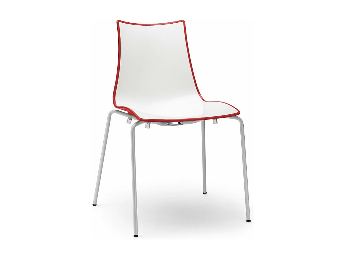 Chaise design avec pieds blanc - A l'unité - ZEBRA BICOLORE - deco scab