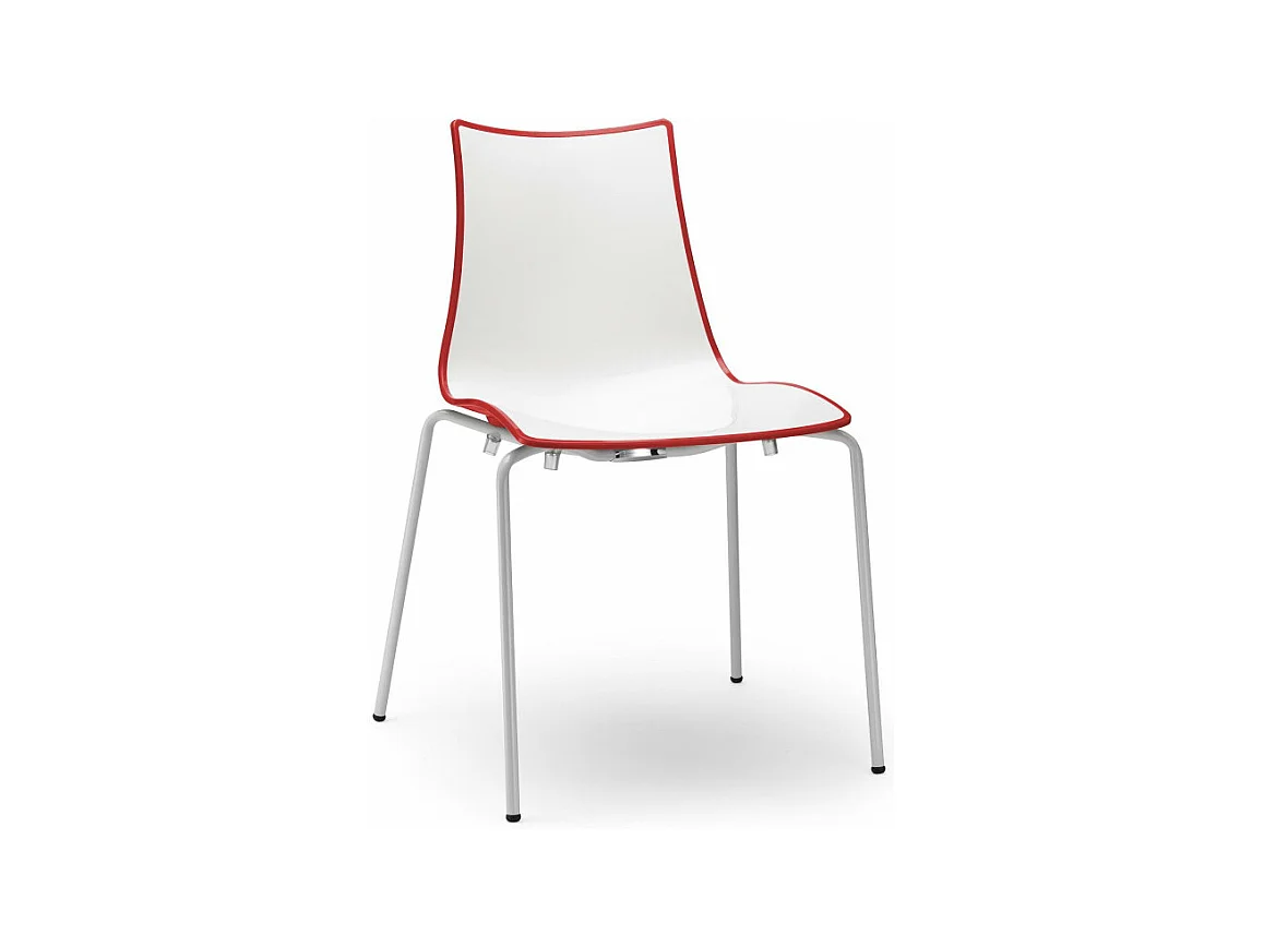 Chaise design avec pieds blanc - A l'unité - ZEBRA BICOLORE - deco scab