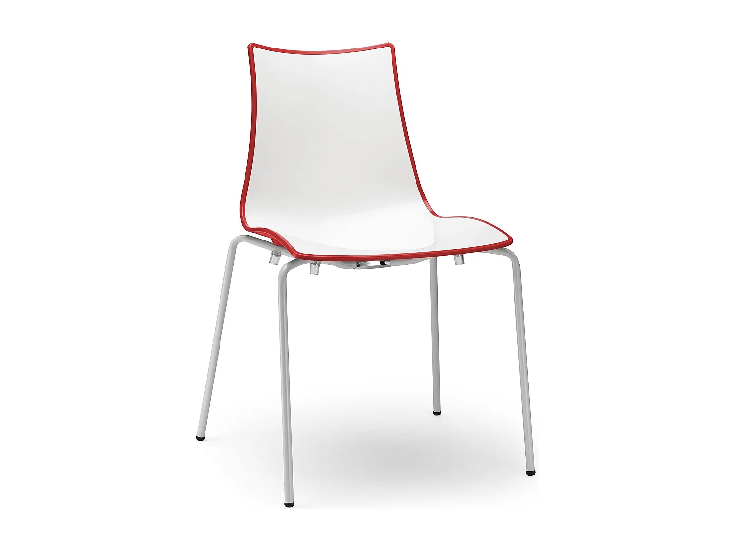 Chaise design avec pieds blanc - A l'unité - ZEBRA BICOLORE - deco scab