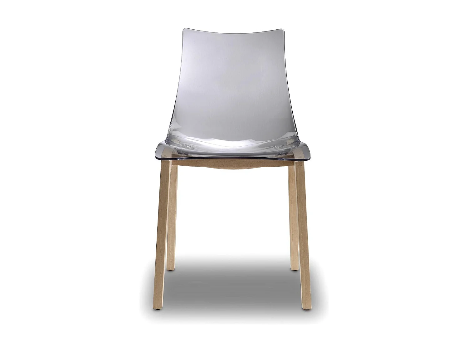 Chaise transparente design avec pieds bois - NATURAL ZEBRA