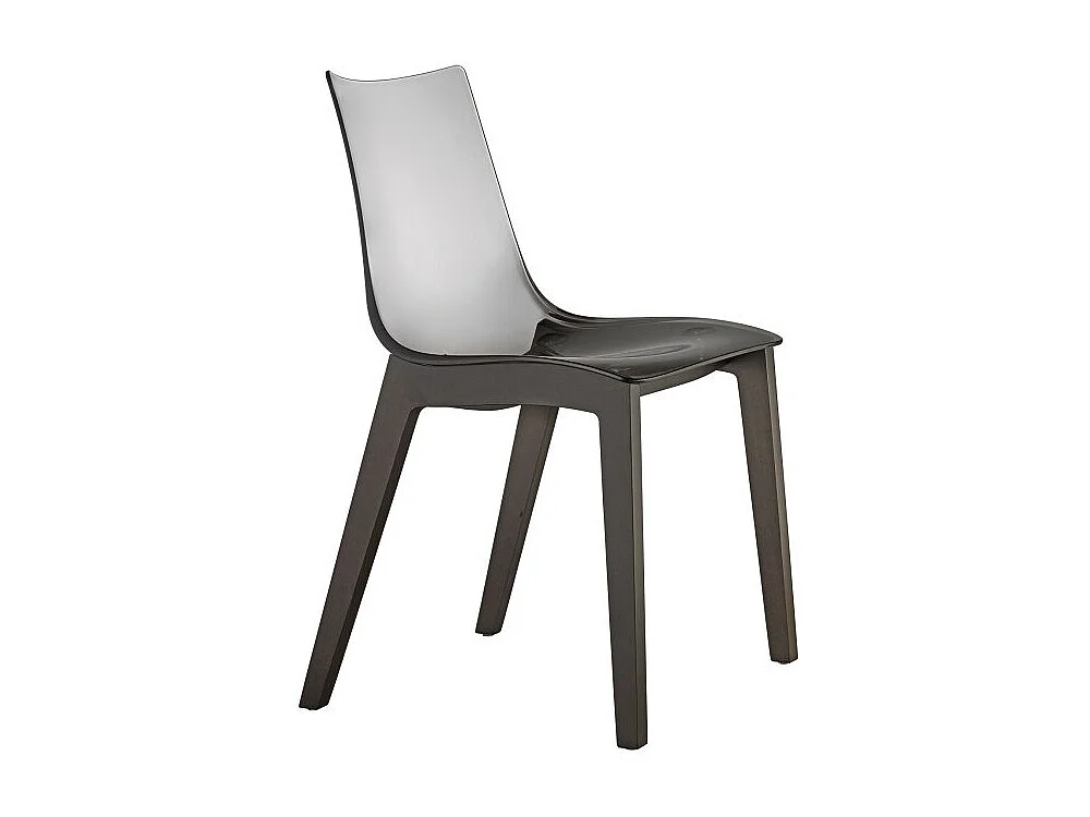 Chaise transparente design avec pieds bois - NATURAL ZEBRA