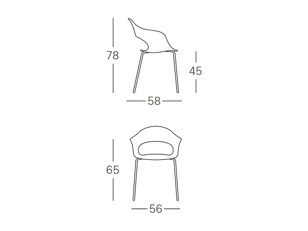 Chaise Lady B en plastique recyclé par Scab design