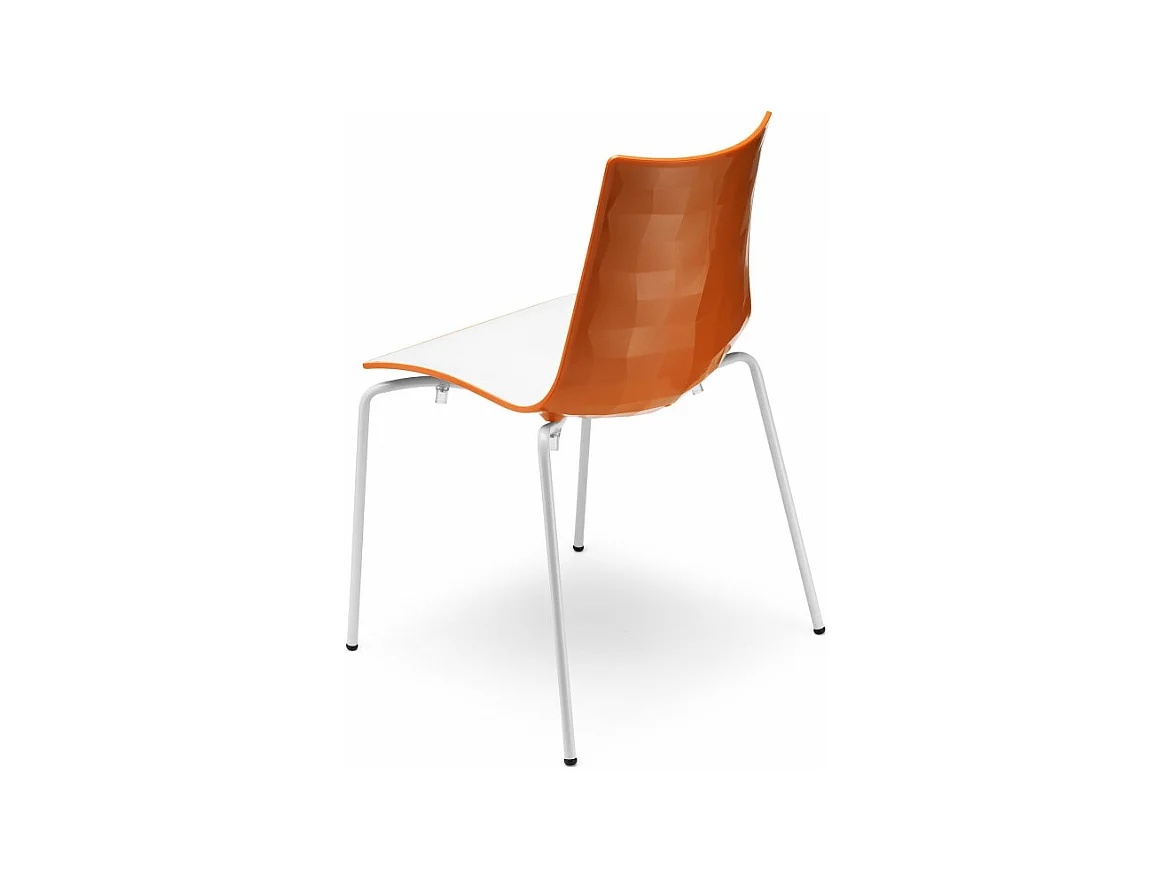 Chaise design avec pieds blanc - A l'unité - ZEBRA BICOLORE - deco scab
