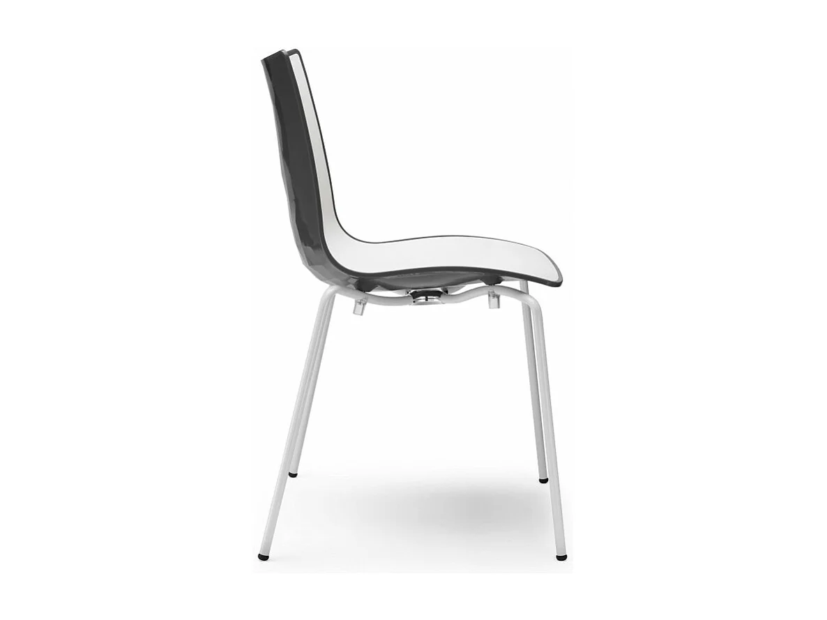 Chaise design avec pieds blanc - A l'unité - ZEBRA BICOLORE - deco scab